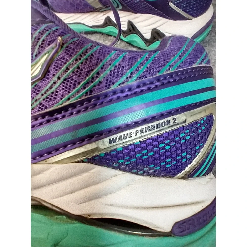 Mizuno Wave Paradox 2 Womens Running Shoes‎ Purple Teal J1GD154004 Size 8.5